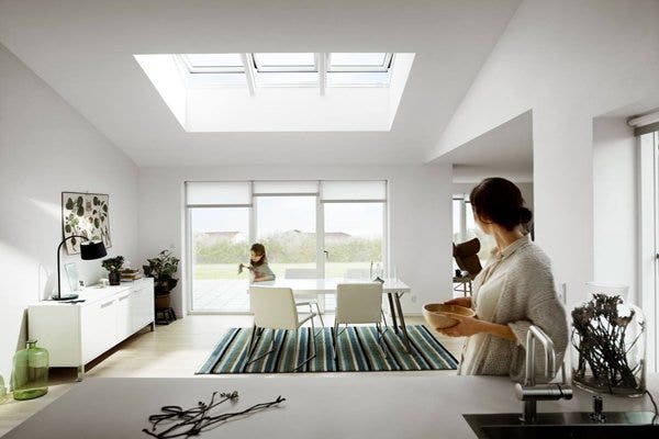 VELUX INTEGRA electric white paint roof window for kitchen extensions